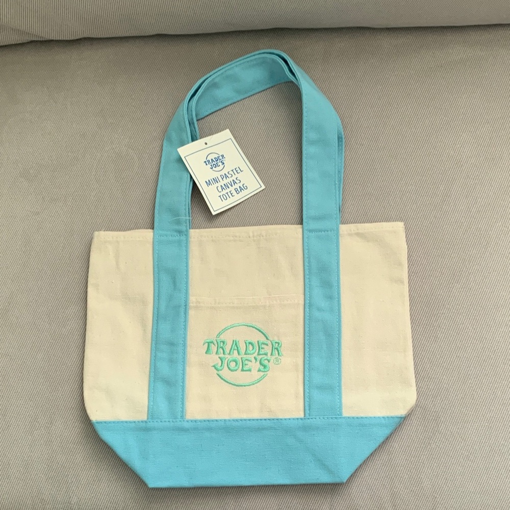 Trader Joe’s Blue and Cream Mini Tote Bag